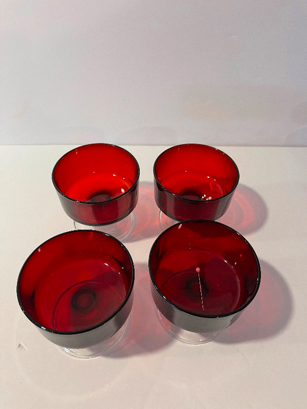 4 Red Luminarc Cranberry Glass dessert bowls in Kitchen & Dining Wares in Dartmouth - Image 4