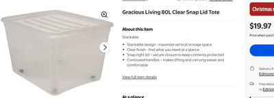 Gracious Living storage totes WANTED. I pay cash., View more