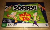 PHINEAS AND FERB ~ SORRY BOARDGAME 100% COMPLETE ~ RARE
