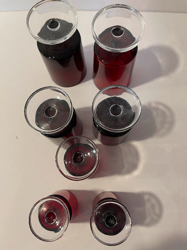 7 Red luminarc cranberry wine glasses in Kitchen & Dining Wares in Dartmouth - Image 3