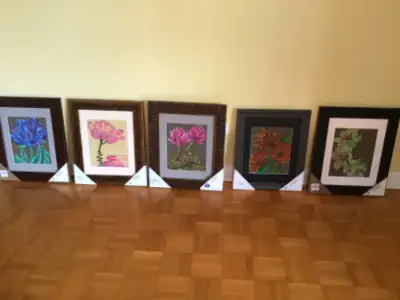 Tableaux de fleurs au pastel à l’huile, View more