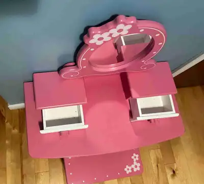 Pink kids vanity, View more