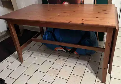 solid Pine table with drop leaf, View more