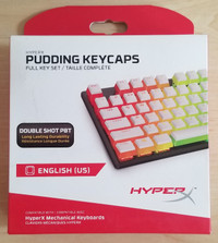 New HyperX Pudding KeyCaps Full Key Set Double Shot PBT (White)
