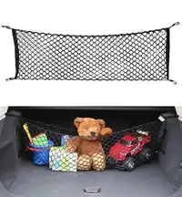 Stretchable storage cargo net for car trunk