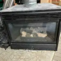 Gas Fireplace Insert W/ Controls & Exhaust Piping 