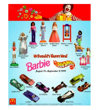 1999 HotWheels McDonald's Happy Meal Toys