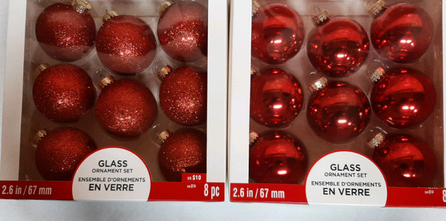 *BRAND NEW* GLASS Christmas Ornaments - 2 boxes  in Holiday, Event & Seasonal in Windsor Region