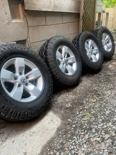 Ram Wheels - Mud and Snow Tires & TPMS 17” stock rims in great shape, 5x139.7 265/70R17 Goodyear Wra...