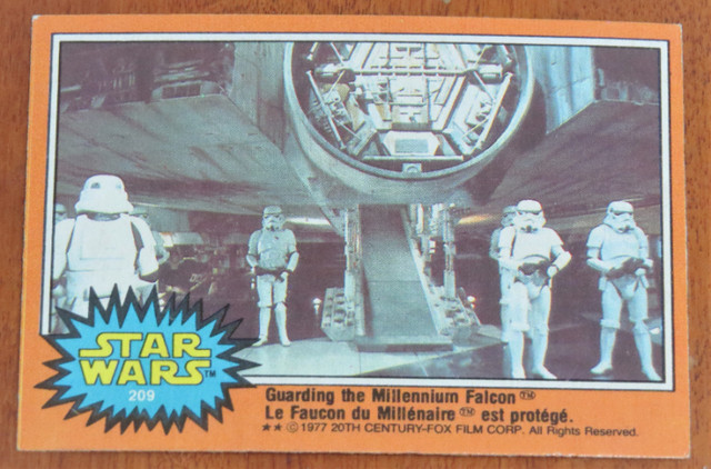 1977 O-Pee Chee Star Wars Guarding The Millennium Falcon 209 in Arts & Collectibles in Bridgewater