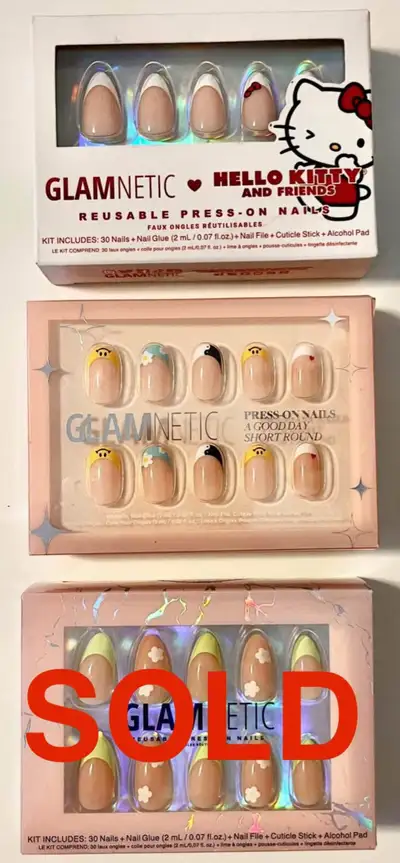 Glamnetic Press On Nails - Short Almond - Fake Nails Reusable | , View more