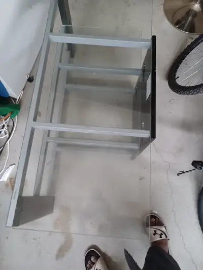 Modern Glass and Metal TV Stand, View more