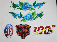 NFL/Chicago Bears/Washington Redskins & flower patches brand new