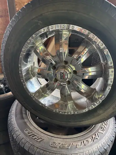 Decent shape some pitting. Tires are around 50 percent. 20” with 275/60/20