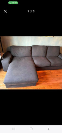 IKEA Kivik sectional couch dark grey 