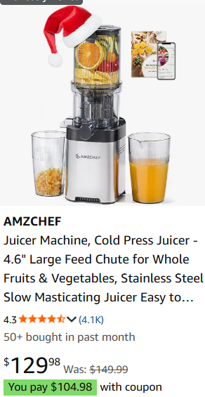 AMZCHEF Cold Press Juicer Machine, View more