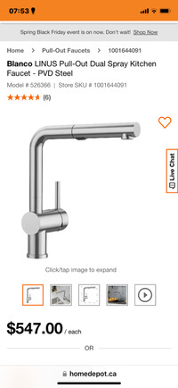 Blanco Linus PVD steel kitchen faucet