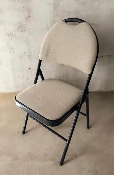 Beige Fabric Folding Chair with High-Density Foam, View more