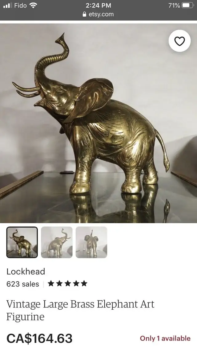 Brass Elephant Statue in Home Décor & Accents in Delta/Surrey/Langley - Image 9