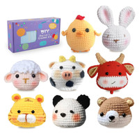 Crochet Kit for Beginners, 8Pcs Crochet Animal Kit, Cute Beginne