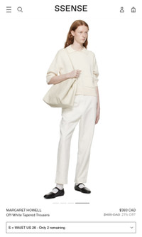 Margaret Howell Off-White Linen and Cotton Trousers