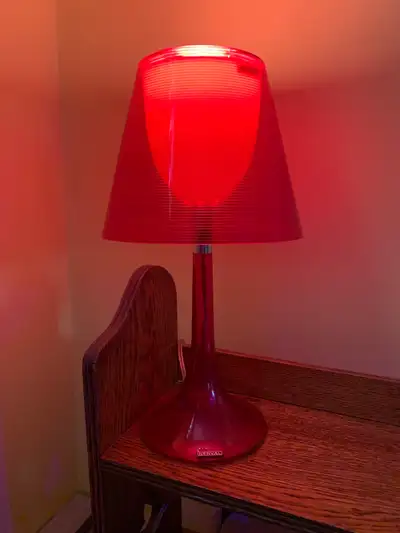 Rare Miss K Table Lamp Transparent Red by Nerval Philippe Starck, View more