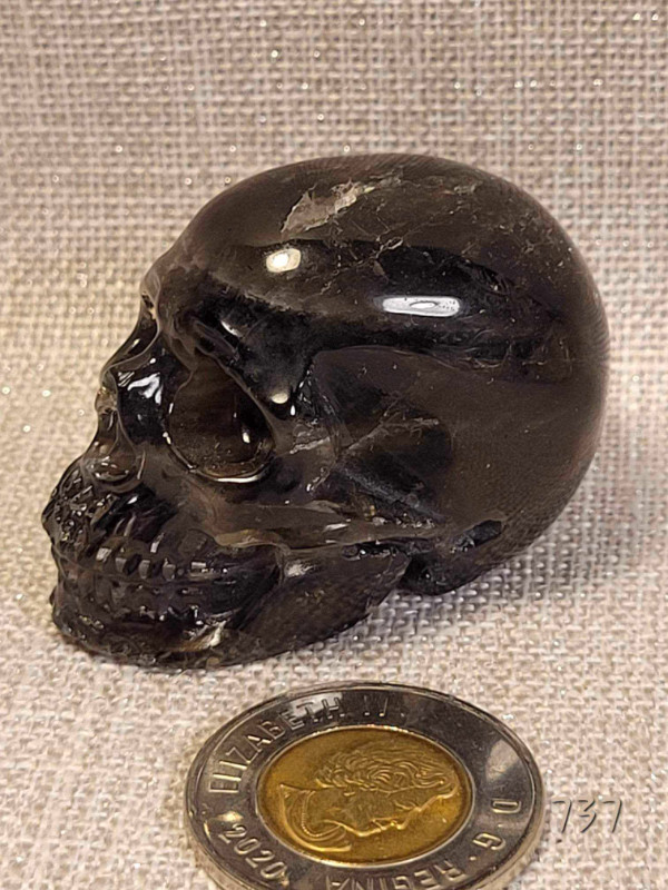 Petit crâne 1½" Skullis de quartz noir. Black quartz skull. dans Art et objets de collection  à Laval/Rive Nord - Image 2