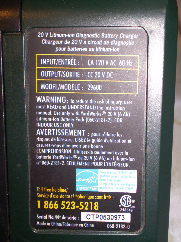 YARDWORKS Chargers #29600 & CS-24 -$30 & $20 in Other in Winnipeg - Image 2