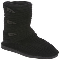 Bearpaw Knit Tall Black Boot 658W-011 Women's Size 5, New
