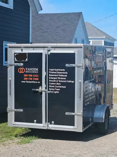 6x12 enclosed cargo trailer. Single axle. Barn doors. Led lights. Aluminum wall and roof framing. Ev...
