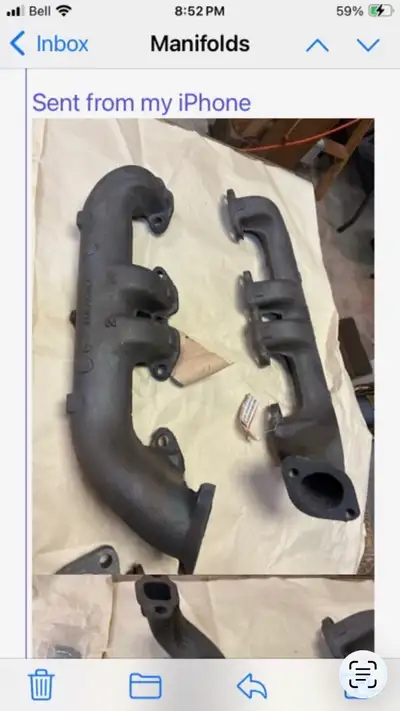 Hard to find 55/56 Ford duel exhaust manifolds No cracks or pitting For more information please call...