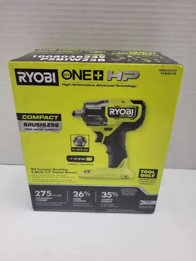 Ryobi PSBIW25B 1/2" 18v Impact Wrench *NEW*Tool Only*, View more