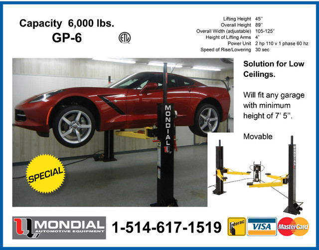 Hobby 2 Post Mobile Car Lift 6,000Lbs CSA Certified 110V in Other in North Bay - Image 2