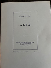 Ibert Aria for Clarinet