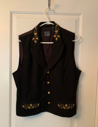 Vintage 80’s Liz Claiborne  -  black beaded/embroidered vest