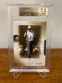 2001 SP Authentic Preview Tiger Woods RC GOLD /250 BGS 9.5