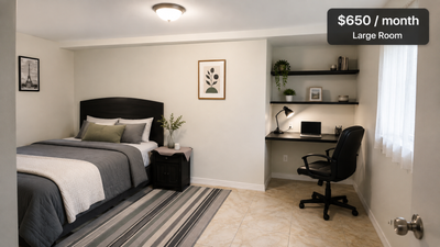 Private Room $600. Separate entrance. Utilities, Wi-Fi, laundry. Private Room – Separate entrance. U...