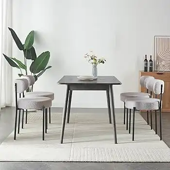 grey boucle dining chairs  in Chairs & Recliners in Markham / York Region - Image 9