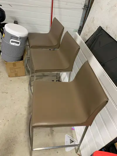 3 Leather stools , View more