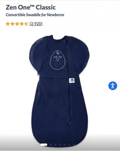 New Nested Bean Zen One Convertible Swaddle Small Navy, View more