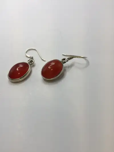 10K Gold Carnelian Earrings – Estate Jewelry – Vintage Red Gemst, View more