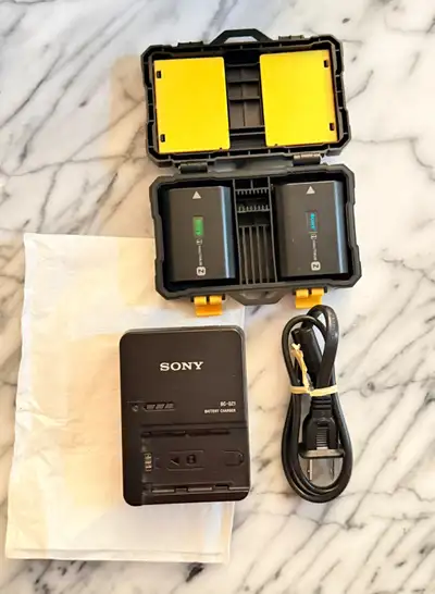Sony BCQZ1 Battery Charger + 2 Sony NPFZ100 Battery + Case, View more