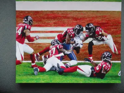 For sale a 10 x 8 unsigned photo of James White of the New England Patriots scoring the 2017 Super B...