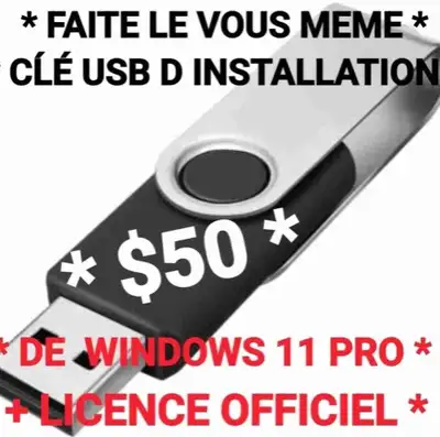 CLÉ USB D INSTALLATION DE WINDOWS 11 + LICENCE, View more