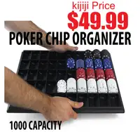 1000 PC Poker Chip Storage Tray Tournament Organizer