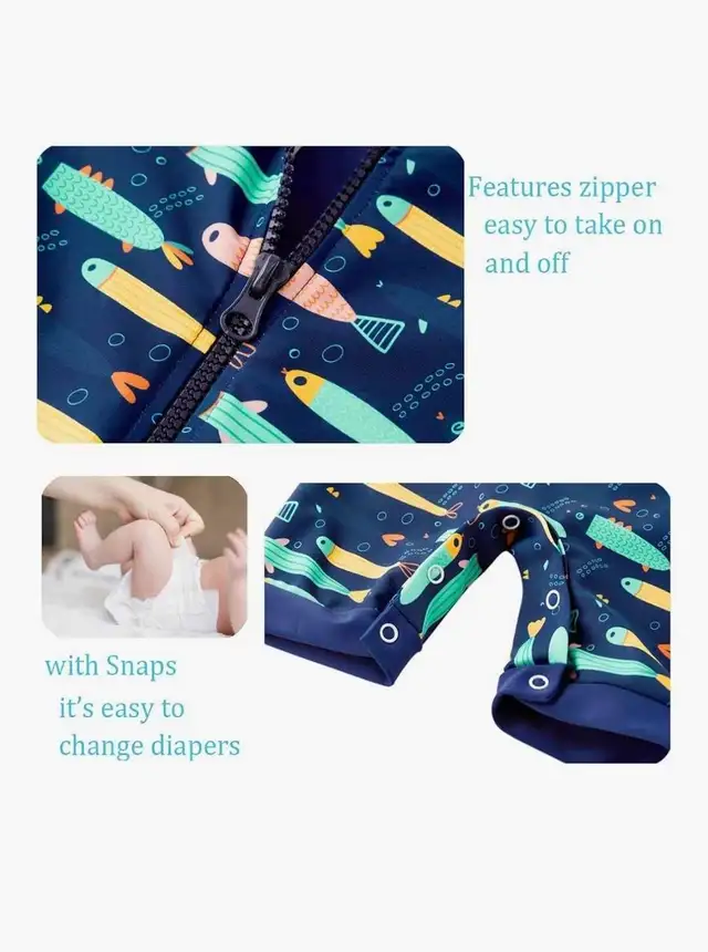 Brand New Baby Swimsuit, Snap Bottom UPF 50+ Sun Protection  in Bathing & Changing in Edmonton - Image 5