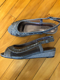 Silver sandals/shoes, size 6