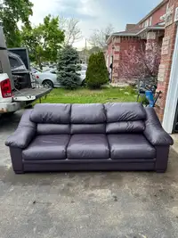 Dark Purple Leather Couch - Free Delivery