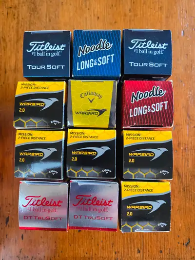 Golf balls - 100 loose plus 12 boxed sets of three, View more