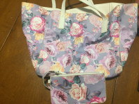 pink flower totebag with purse Make an Offer